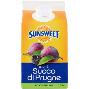 succo di prugne sunsweet confezione in tetrapak con tappo richiudibile bevanda funzionale fonte di fibre per equilibrio intestinale