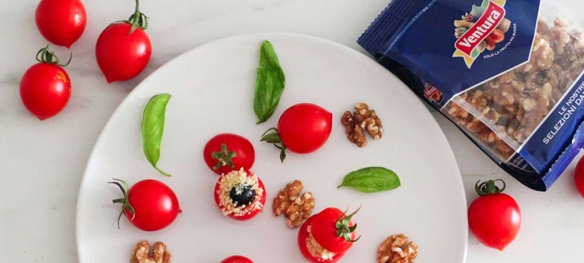 Pomodori ripieni di cous cous e Noci Ventura